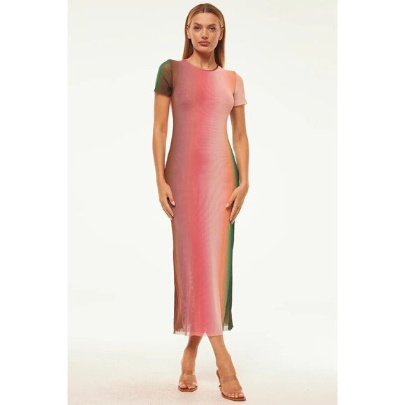 Misa Los Angeles Vanessa Dress in Cali Ombre Medium New as-is Womens Midi Long - Picture 14 of 14